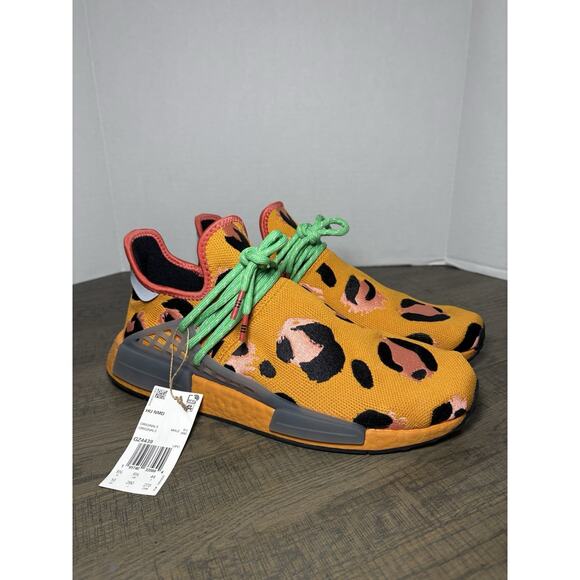 Adidas NMD HU Human Race Animal Fred Flintstone x Pharrell Sz 10 Orange GZ4439 - Picture 4 of 6